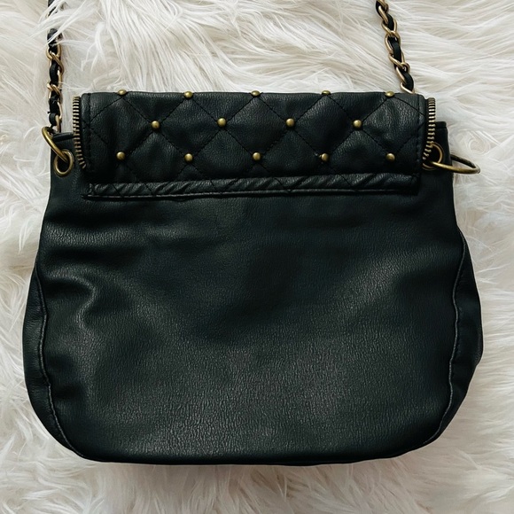 Disney Parks Quilted Studded Mickey Stitched Outline Black Crossbody Bag - Picture 3 of 8